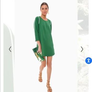 Green Seamed Shift Dress